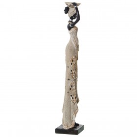 Statua Decorativa Alexandra House Living Argentato Plastica Africana 12 x 14 x 53 cm