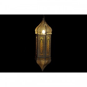Lampadario Home ESPRIT Bianco Dorato Metallo 40 W 27 x 27 x 91 cm