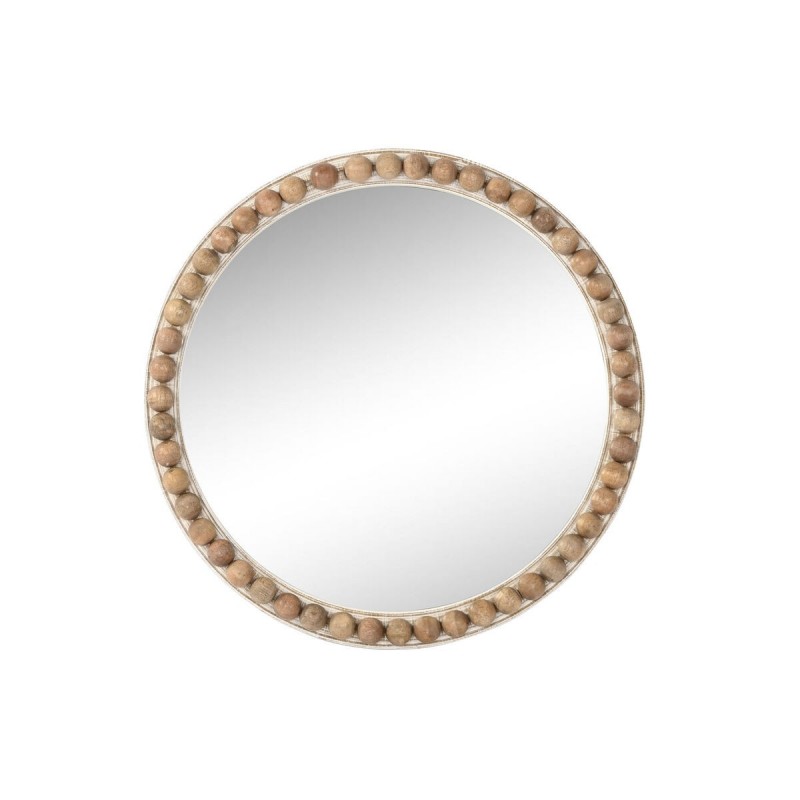Specchio da parete Home ESPRIT Bianco Marrone Palle 71 x 4,5 x 71 cm