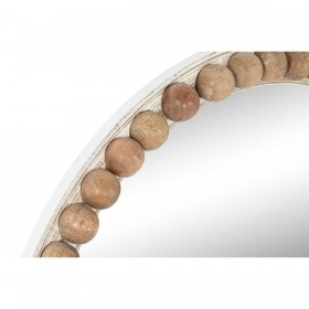 Specchio da parete Home ESPRIT Bianco Marrone Palle 71 x 4,5 x 71 cm