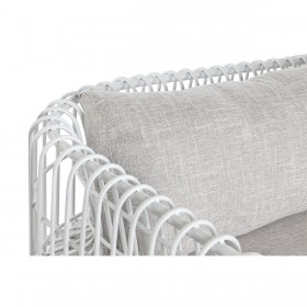 Divano Home ESPRIT Bianco Beige Metallo 180 x 66 x 66 cm