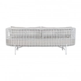 Divano Home ESPRIT Bianco Beige Metallo 180 x 66 x 66 cm
