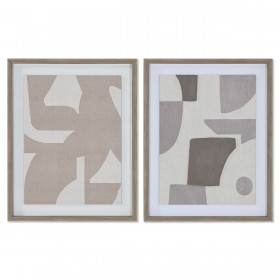 Tela Home ESPRIT Beige Grigio Astratto Moderno 40 x 3 x 50 cm (2 Unità)