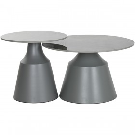 Tavolino Aggiuntivo Home ESPRIT Grigio 70 x 70 x 43 cm 70 x 70 x 1 cm
