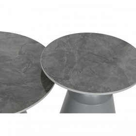 Tavolino Aggiuntivo Home ESPRIT Grigio 70 x 70 x 43 cm 70 x 70 x 1 cm