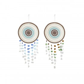 Decorazione pensile Home ESPRIT Multicolore Boho (2 Unità)