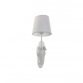 Lampada da Parete Home ESPRIT Bianco Moderno Cavallo Finitura invecchiata 220 V 18 x 21,5 x 50,5 cm (2 Unità)