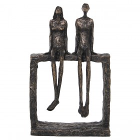Statua Decorativa Alexandra House Living Dorato Plastica Coppia 12 x 18 x 28 cm