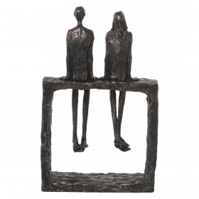 Statua Decorativa Alexandra House Living Dorato Plastica Coppia 12 x 18 x 28 cm