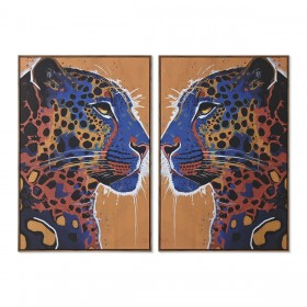 Quadro Home ESPRIT Leopardo Città 80 x 4,5 x 120 cm (2 Unità)