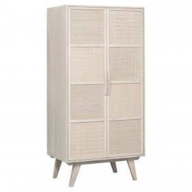 Credenza Home ESPRIT Bianco Rattan Legno di mango 87 x 55 x 178 cm