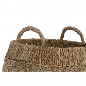 Set di Cestini Home ESPRIT Naturale Metallo Erba di mare Boho (3 Pezzi)