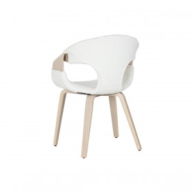 Sedia da Sala da Pranzo Home ESPRIT Bianco Poliestere Legno 55,5 x 67,5 x 80,5 cm