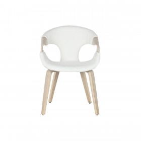 Sedia da Sala da Pranzo Home ESPRIT Bianco Poliestere Legno 55,5 x 67,5 x 80,5 cm