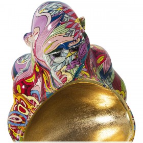 Statua Decorativa Alexandra House Living Multicolore Plastica Gorilla Graffiti 18 x 21 x 23 cm Ciotola