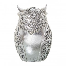 Statua Decorativa Alexandra House Living Argentato Acrilico Plastica Melammina Gufo 12 x 9 x 18 cm