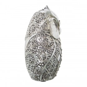 Statua Decorativa Alexandra House Living Argentato Acrilico Plastica Melammina Gufo 12 x 9 x 18 cm