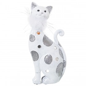 Statua Decorativa Alexandra House Living Bianco Acrilico Plastica Melammina Gatto 12 x 6 x 26 cm