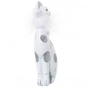 Statua Decorativa Alexandra House Living Bianco Acrilico Plastica Melammina Gatto 12 x 6 x 26 cm