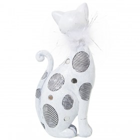 Statua Decorativa Alexandra House Living Bianco Acrilico Plastica Melammina Gatto 12 x 6 x 26 cm