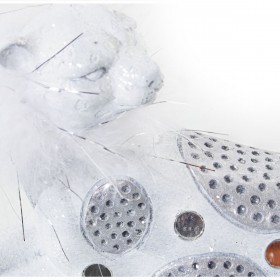 Statua Decorativa Alexandra House Living Bianco Acrilico Plastica Melammina Leopardo 23 x 9 x 12 cm