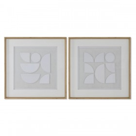 Quadro Home ESPRIT Bianco Naturale Moderno 60 x 4 x 60 cm (2 Unità)