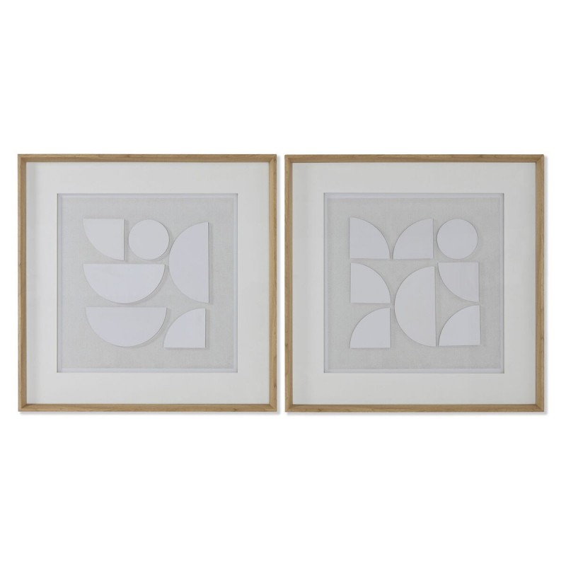 Quadro Home ESPRIT Bianco Naturale Moderno 60 x 4 x 60 cm (2 Unità)