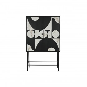 Armadio Home ESPRIT Bianco Nero Metallo Abete 100 x 40 x 170 cm
