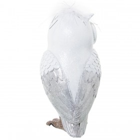 Statua Decorativa Alexandra House Living Bianco Argentato Acrilico Plastica Melammina Gufo