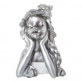 Statua Decorativa Alexandra House Living Argentato Plastica Bambina 18 x 18 x 26 cm