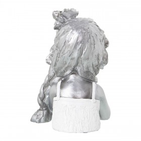 Statua Decorativa Alexandra House Living Argentato Plastica Bambina 18 x 18 x 26 cm