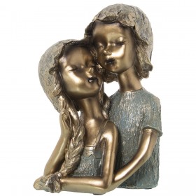 Statua Decorativa Alexandra House Living Dorato Plastica Bambini 16 x 20 x 29 cm