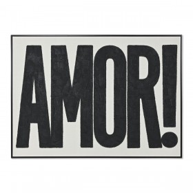 Quadro Home ESPRIT Amor! Bianco Nero Moderno 103 x 4,5 x 143 cm