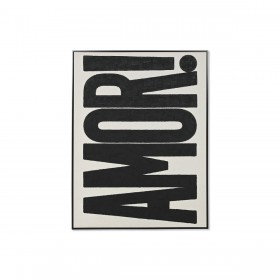 Quadro Home ESPRIT Amor! Bianco Nero Moderno 103 x 4,5 x 143 cm