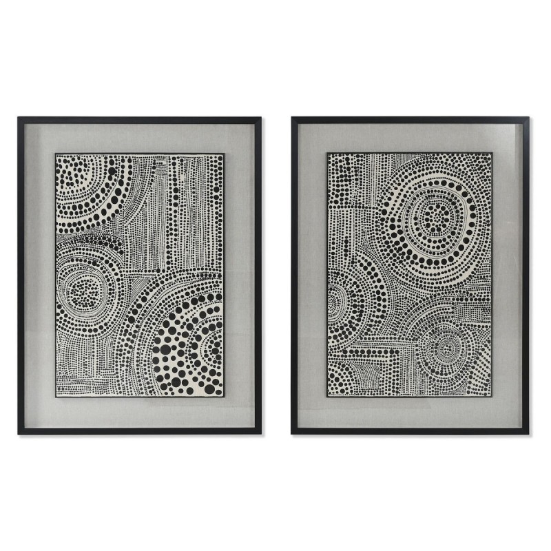 Quadro Home ESPRIT Nero Rosso Moderno 75 x 4 x 100 cm (2 Unità)