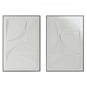 Quadro Home ESPRIT Bianco Nero Astratto Città 60 x 6,5 x 90 cm (2 Unità)