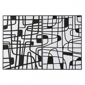 Quadro Home ESPRIT Bianco Nero Moderno 103 x 4,5 x 143 cm (2 Unità)