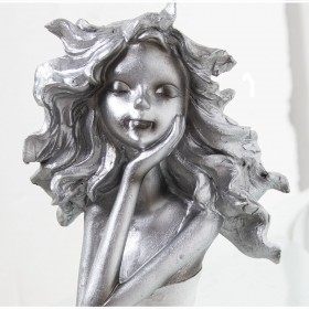 Statua Decorativa Alexandra House Living Argentato Plastica Bambina 13 x 15 x 37 cm