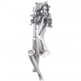 Statua Decorativa Alexandra House Living Argentato Plastica Bambina 13 x 15 x 37 cm