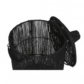 Set di Cestini Home ESPRIT Nero Juta Metallo (2 Pezzi)
