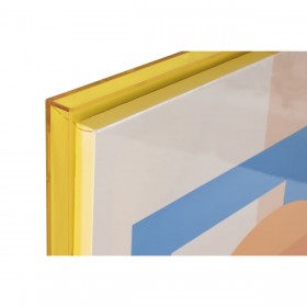 Quadro Home ESPRIT Giallo Rosa Moderno Città 80 x 3,3 x 120 cm (2 Unità)