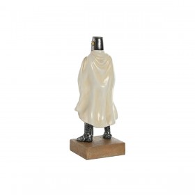 Statua Decorativa Home ESPRIT Bianco Argentato Resina 10 x 8 x 25 cm (2 Unità)
