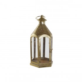 Portacandele Home ESPRIT Dorato Metallo Cristallo 18 x 18 x 35,5 cm