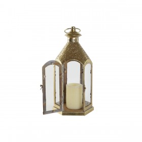 Portacandele Home ESPRIT Dorato Metallo Cristallo 18 x 18 x 35,5 cm