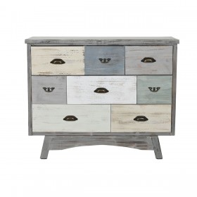 Cassettiera Home ESPRIT Grigio Multicolore Cottage 100 x 40 x 80 cm
