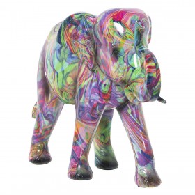 Statua Decorativa Alexandra House Living Multicolore Plastica Elefante Pittura 13 x 21 x 29 cm