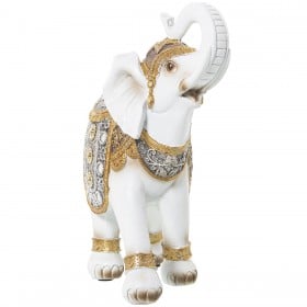 Statua Decorativa Alexandra House Living Bianco Dorato Plastica Elefante 13 x 26 x 27 cm