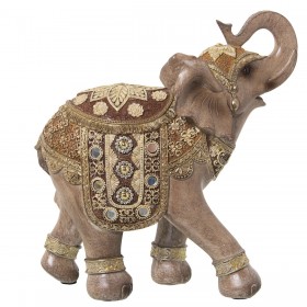 Statua Decorativa Alexandra House Living Grigio Dorato Plastica Elefante 13 x 25 x 26 cm