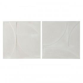 Decorazione da Parete Home ESPRIT Bianco Moderno 80 x 4 x 80 cm (2 Unità)