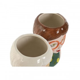 Vaso Home ESPRIT Multicolore Dolomite chica Città 16 X 13,5 X 23 cm (2 Unità)
